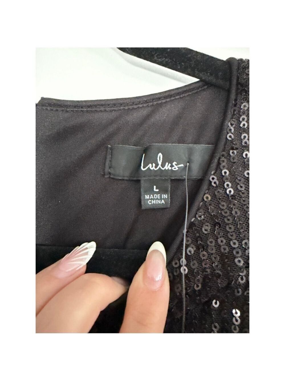 NWT Lulus Black Sequin Mini Dress - Large - Picture 5 of 11